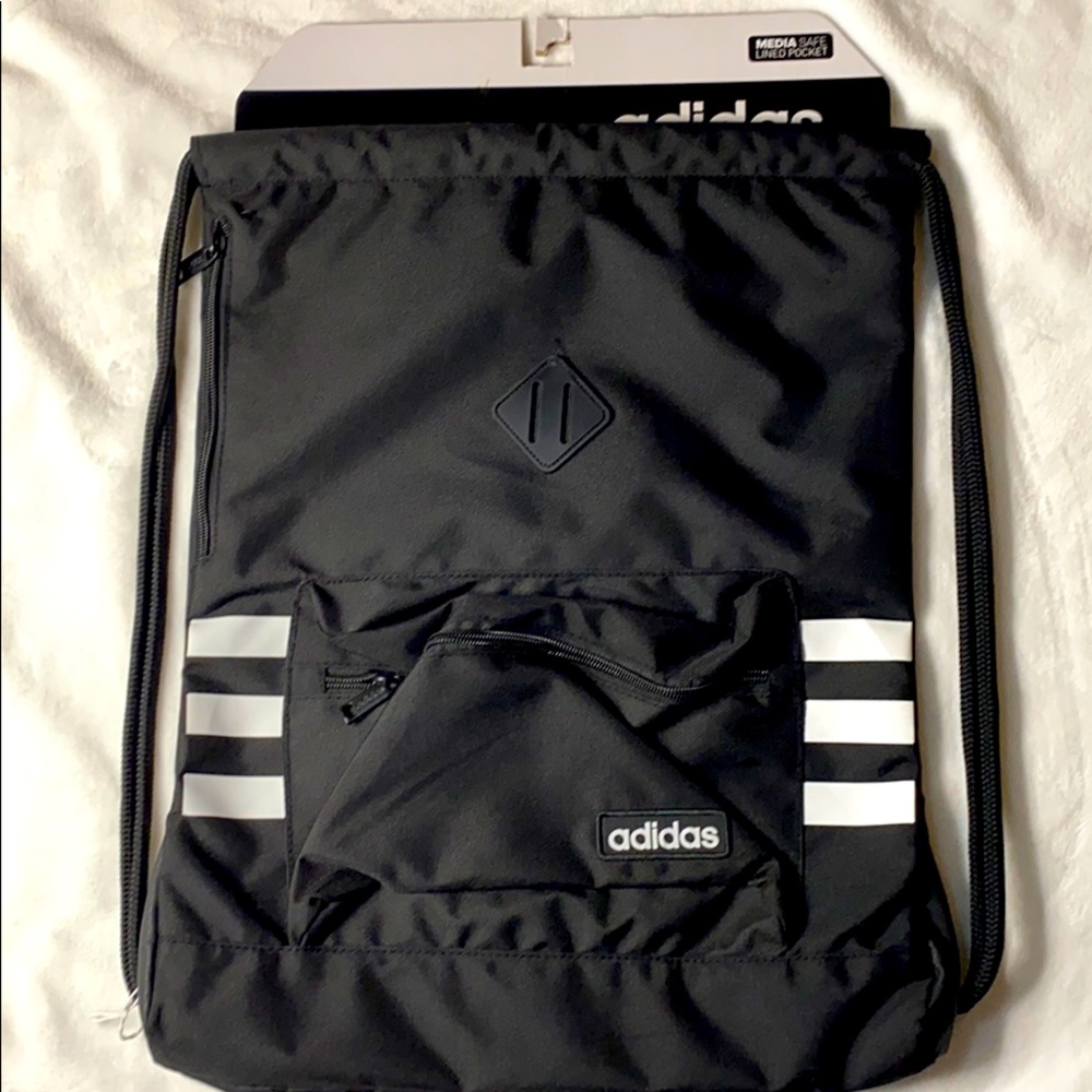 Black Adidas string bag
